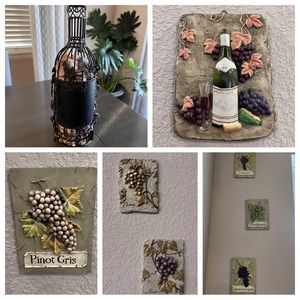 8 Grape/wine/cork home and wall decor